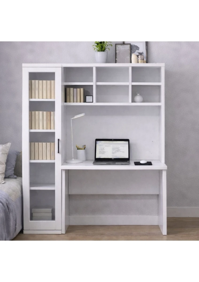 Çalışma Masası, Merisa Çalışma Masası, Cam Kapaklı Kitaplık